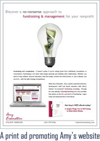 A print ad promoting a new website